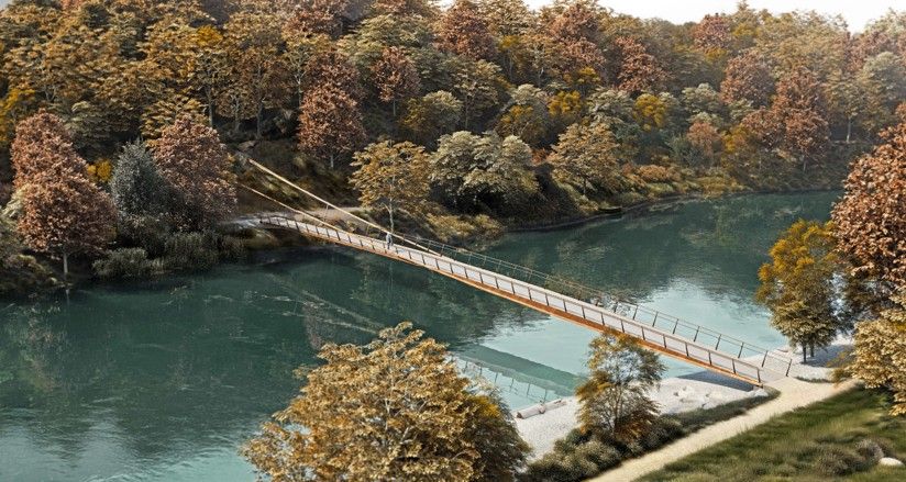 Visualisierung Fussgängersteg Zehendermätteli